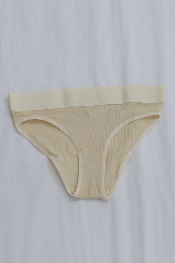 BASERANGE Stretch Flared Briefs UNEL Collection Ribbed Cotton Portugal BAS-UNEL-RB-000-HUIVAI Off-white